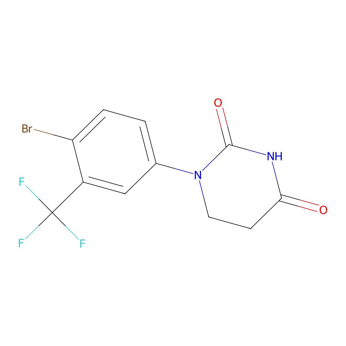 1-(4-Bromo-3-(trifluoromethyl)phenyl)dihydropyrimidine-2,4(1H,3H)-dione molecular structure, CAS 1515923-29-1