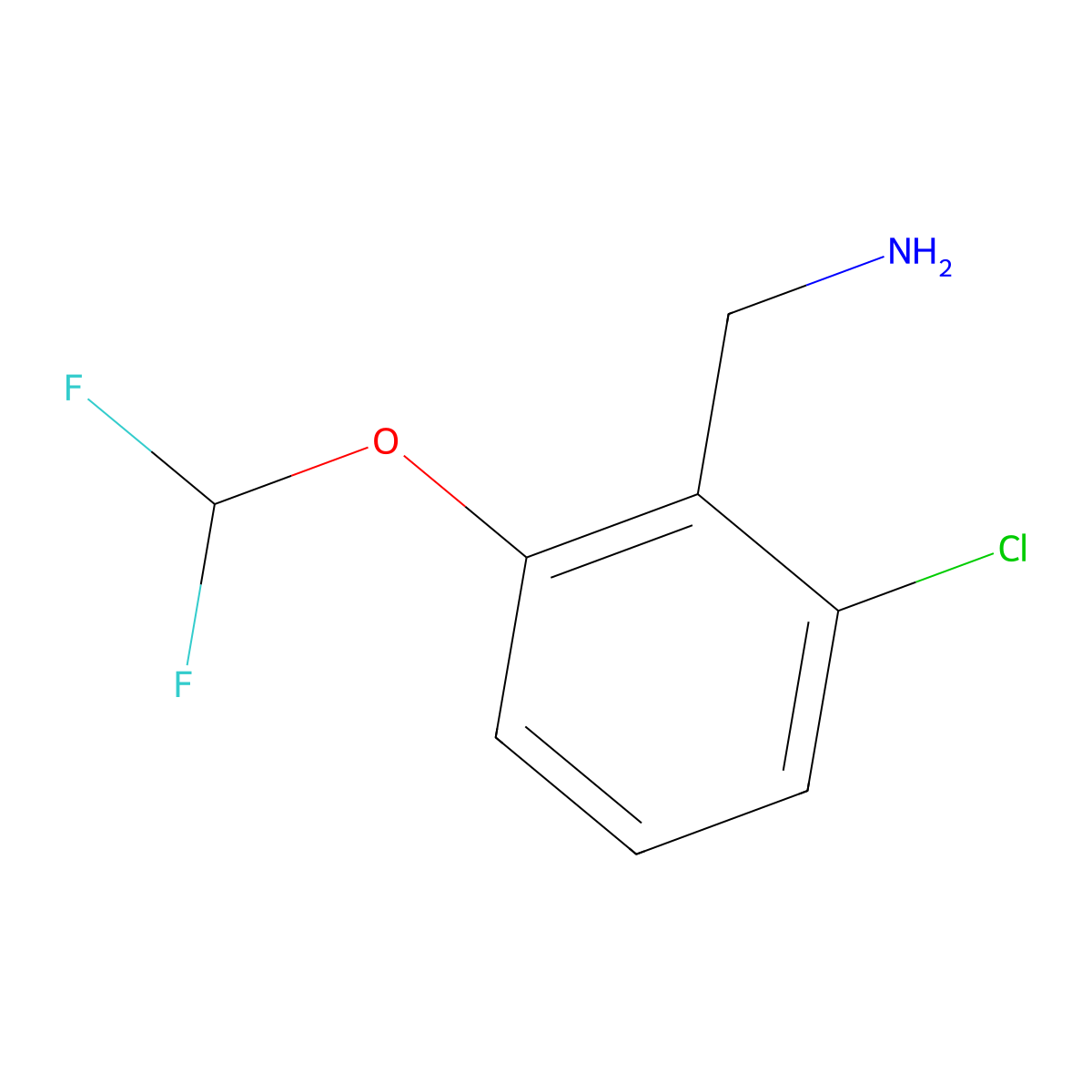 [2-Chloro-6-(difluoromethoxy)phenyl]methanamine molecular structure, CAS 1515925-06-0