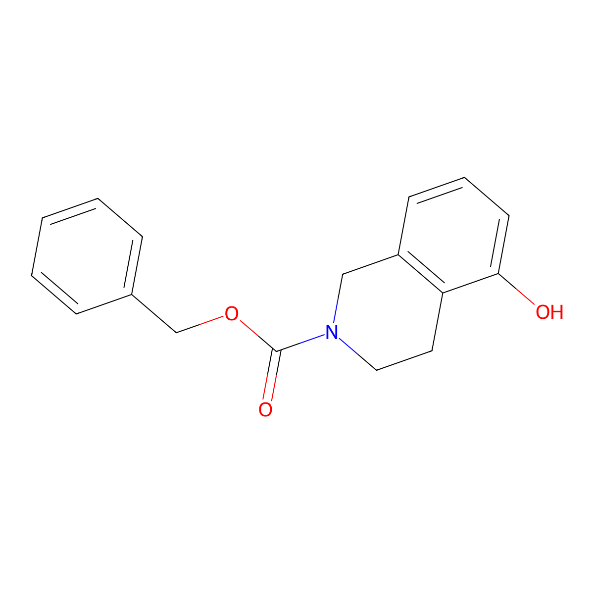 Benzyl 5-hydroxy-1,2,3,4-tetrahydroisoquinoline-2-carboxylate molecular structure, CAS 1515949-59-3