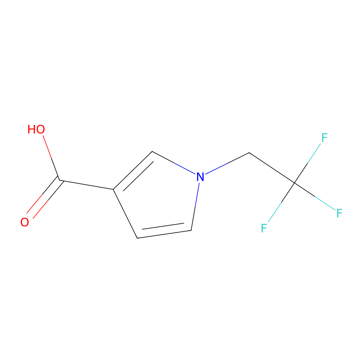 1-(2,2,2-trifluoroethyl)-1H-pyrrole-3-carboxylic acid molecular structure, CAS 1515966-35-4