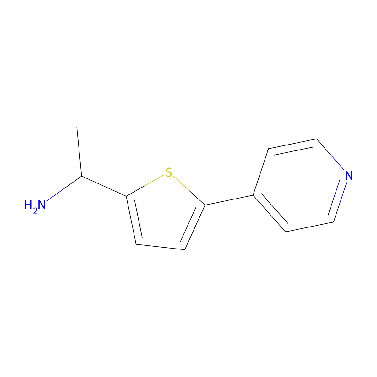 1-(5-(Pyridin-4-yl)thiophen-2-yl)ethan-1-amine molecular structure, CAS 1515969-77-3