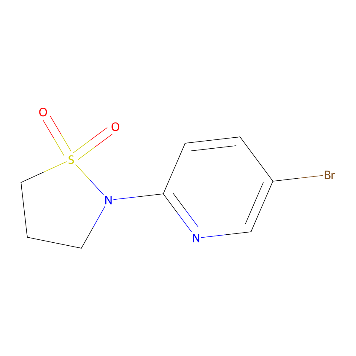 2-(5-Bromopyridin-2-yl)-1lambda6,2-thiazolidine-1,1-dione molecular structure, CAS 1515979-60-8