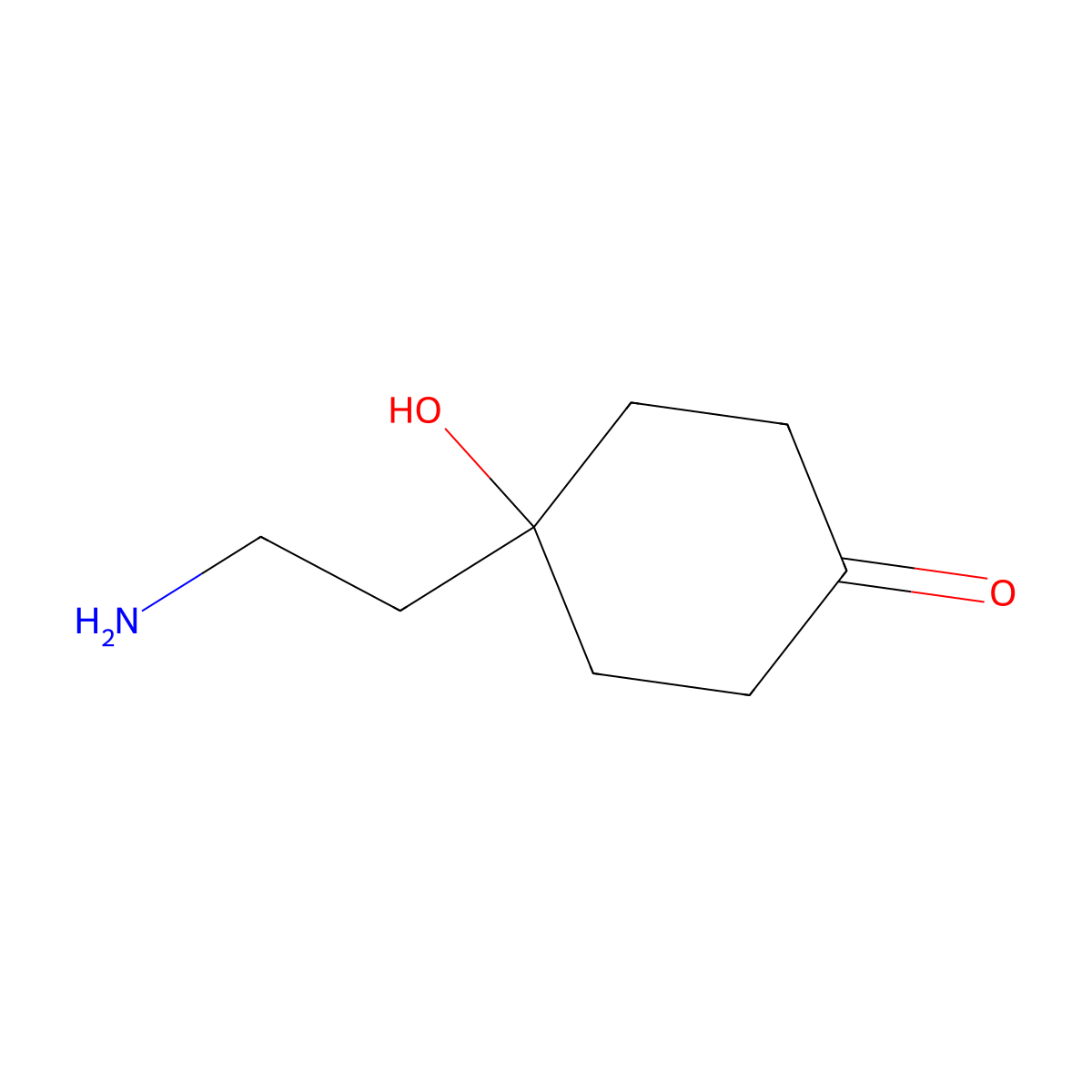 4-(2-Aminoethyl)-4-hydroxycyclohexan-1-one molecular structure, CAS 1515986-44-3