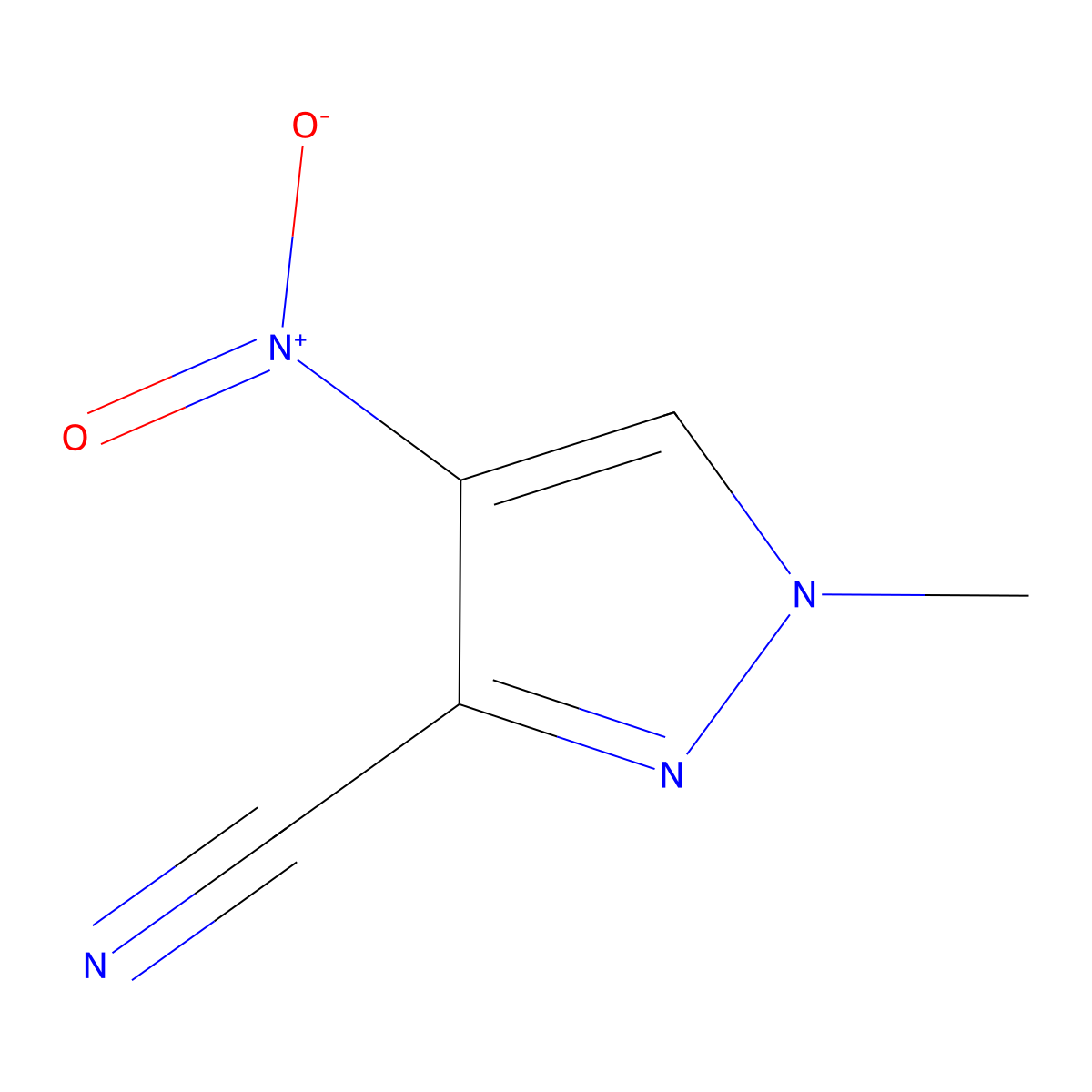 1-Methyl-4-nitro-1H-pyrazole-3-carbonitrile molecular structure, CAS 151599-40-5