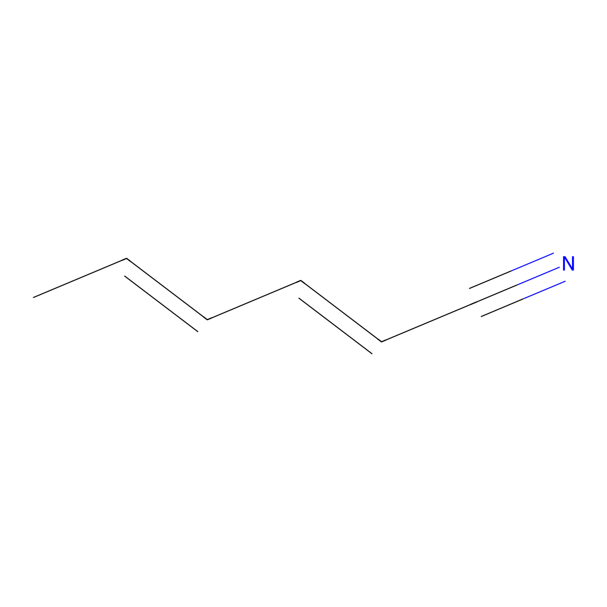 2,4-Hexadienenitrile molecular structure, CAS 1516-01-4