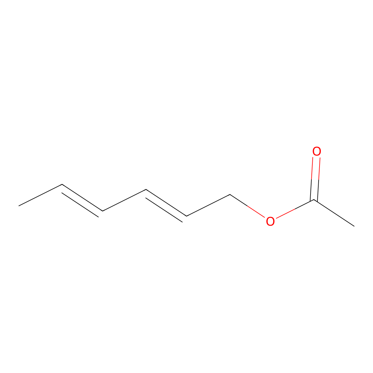 Sorbyl acetate molecular structure, CAS 1516-17-2