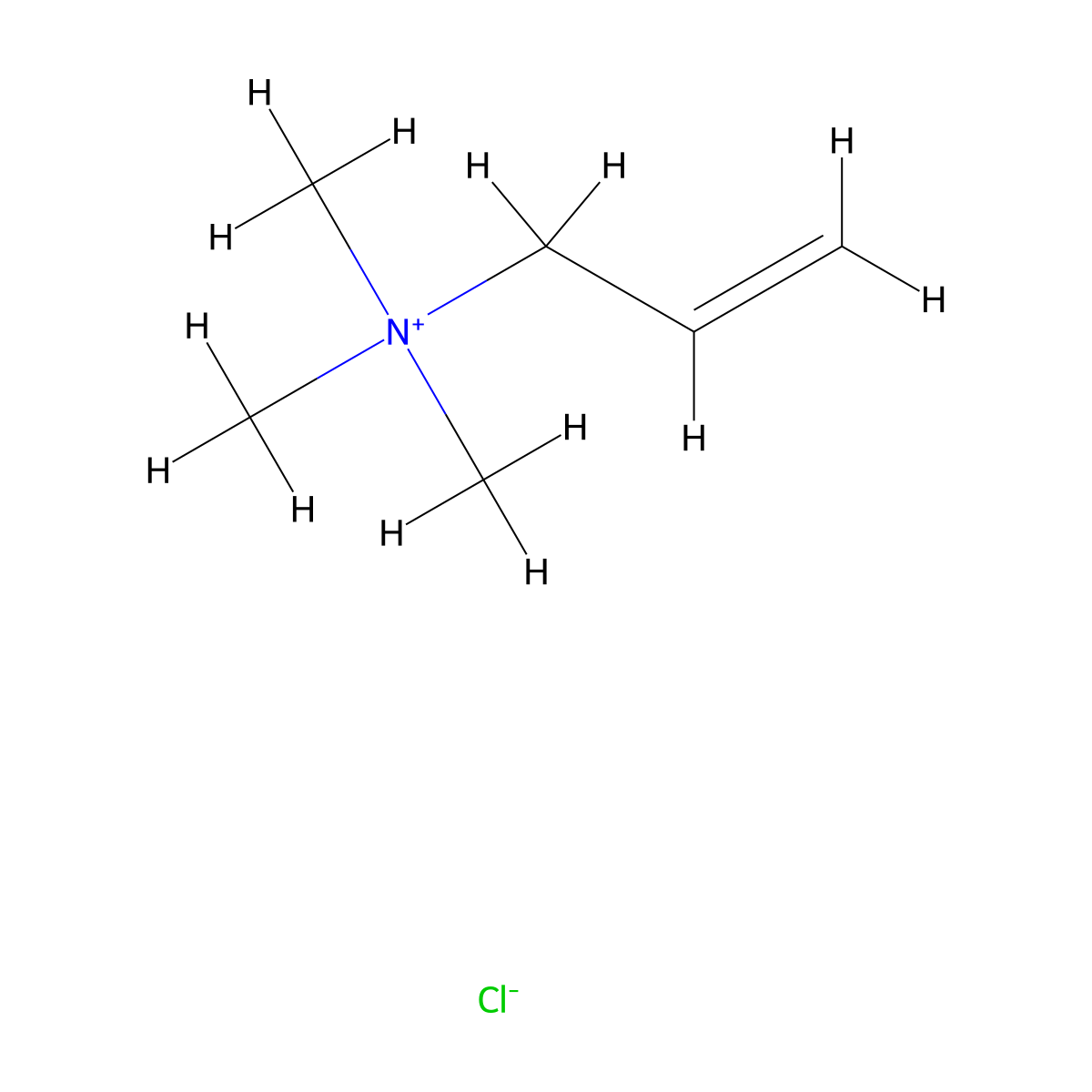 Allyltrimethylammonium chloride molecular structure, CAS 1516-27-4