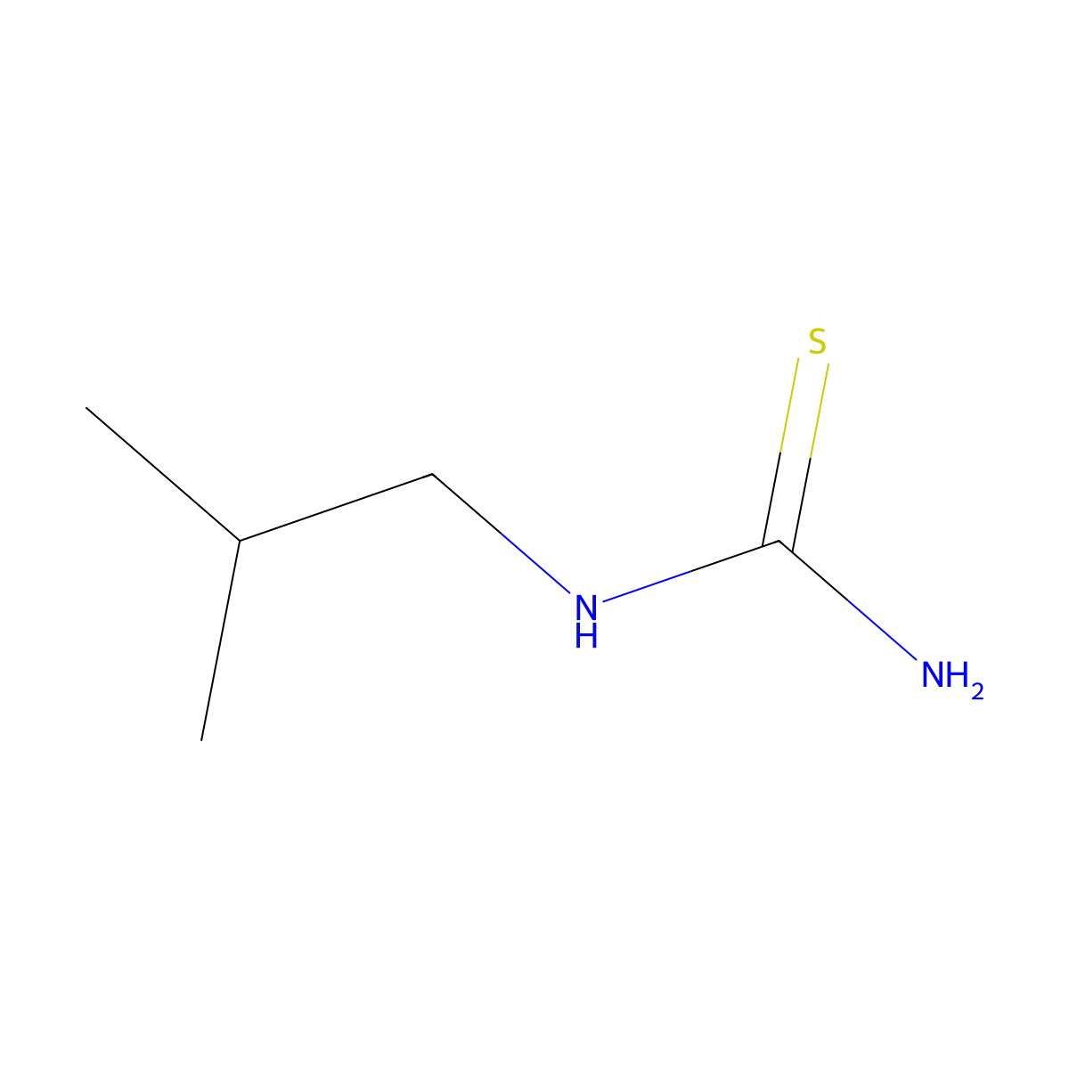 (2-Methylpropyl)thiourea molecular structure, CAS 1516-33-2