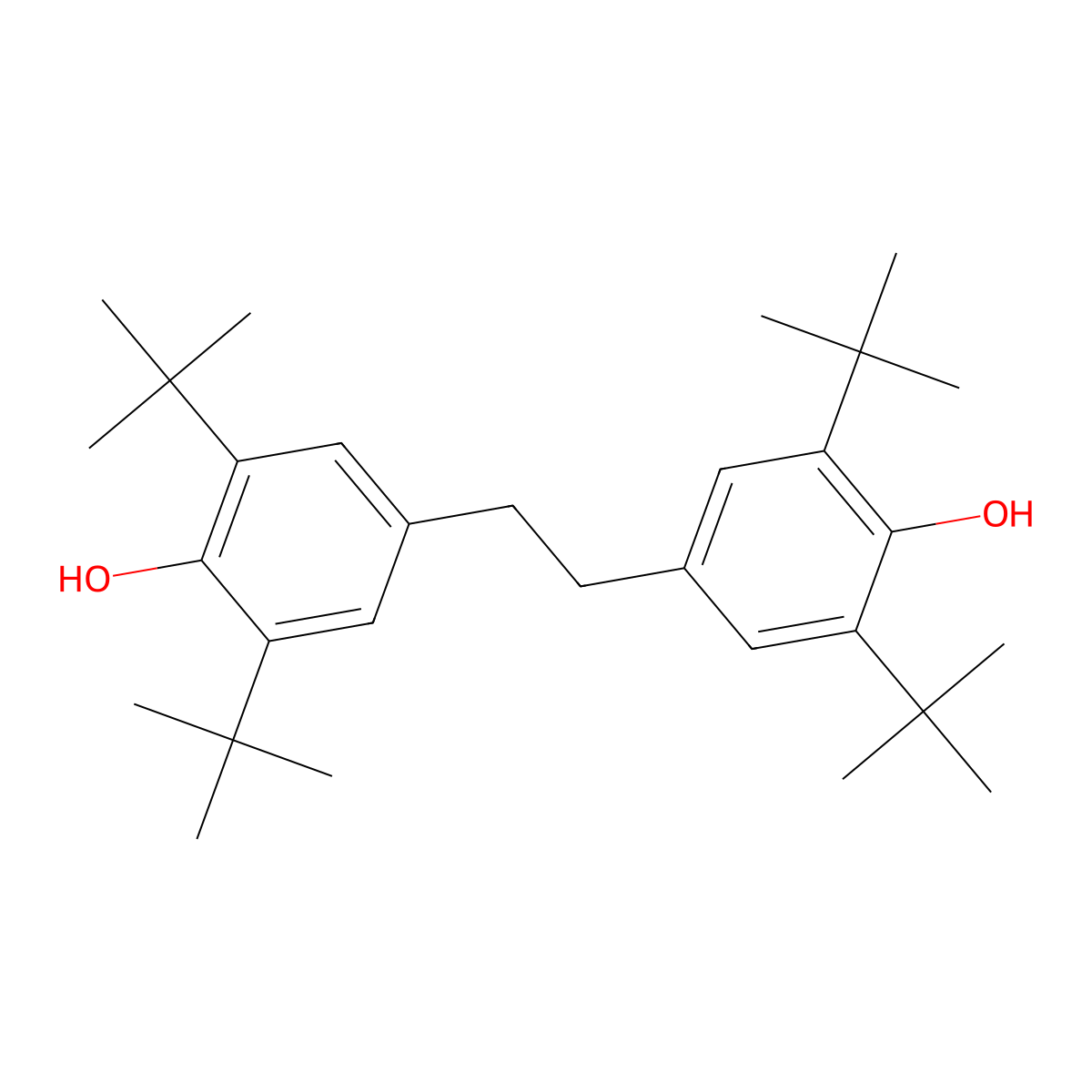 4,4'-(1,2-Ethanediyl)bis(2,6-bis(1,1-dimethylethyl)phenol molecular structure, CAS 1516-94-5
