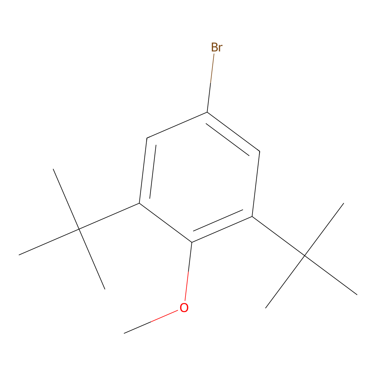 5-Bromo-1,3-di-tert-butyl-2-methoxybenzene molecular structure, CAS 1516-96-7