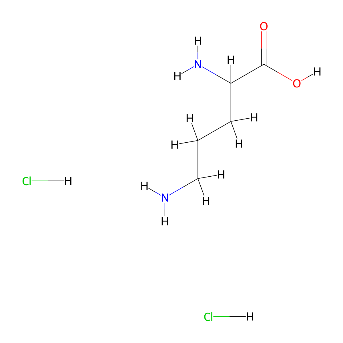 DL-Ornithine dihydrochloride molecular structure, CAS 15160-12-0