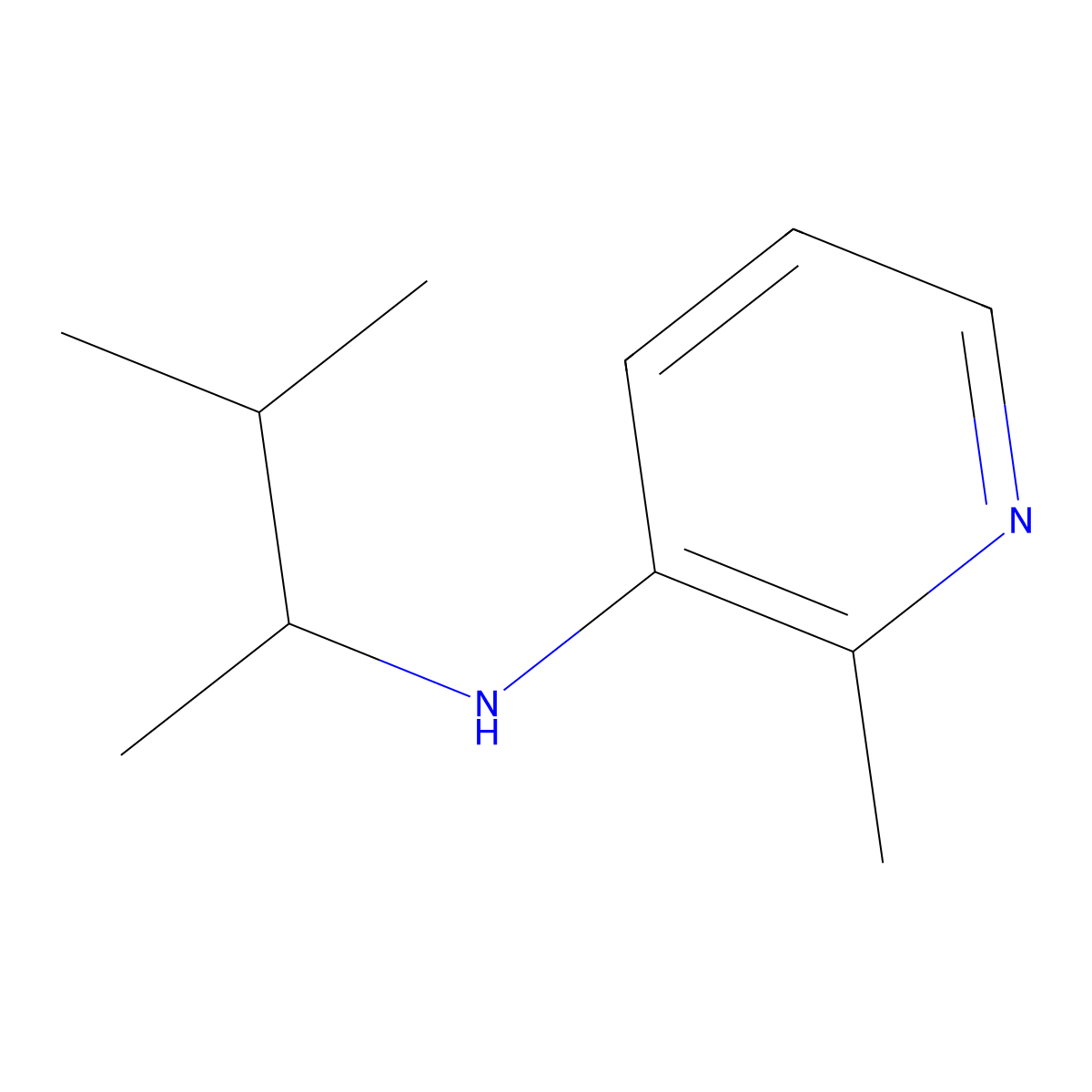 2-methyl-N-(3-methylbutan-2-yl)pyridin-3-amine molecular structure, CAS 1516007-37-6