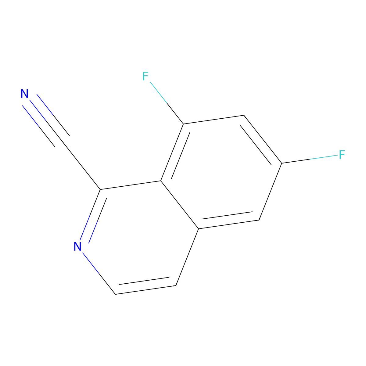6,8-Difluoroisoquinoline-1-carbonitrile molecular structure, CAS 1516009-15-6