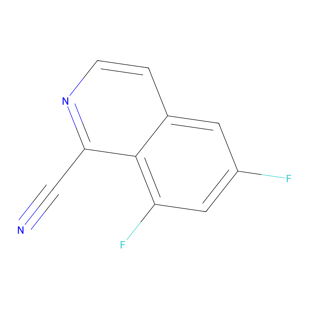 6,8-Difluoroisoquinoline-1-carbonitrile molecular structure, CAS 1516009-15-6