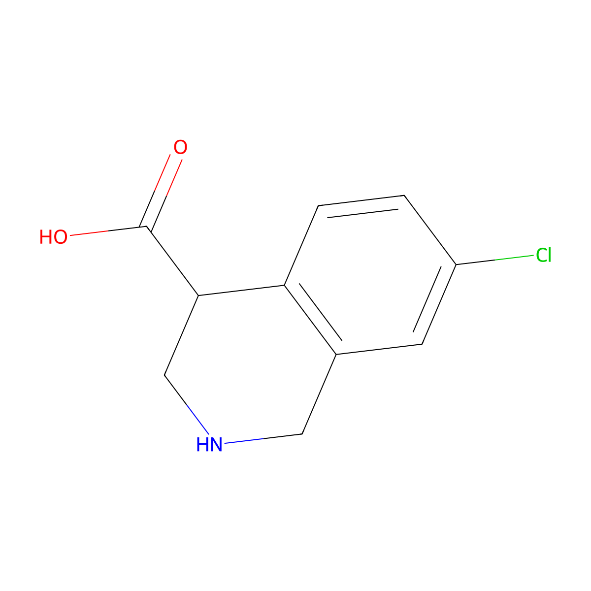 7-Chloro-1,2,3,4-tetrahydroisoquinoline-4-carboxylic acid molecular structure, CAS 1516013-85-6