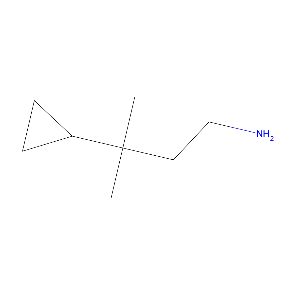 3-Cyclopropyl-3-methylbutan-1-amine molecular structure, CAS 1516018-10-2
