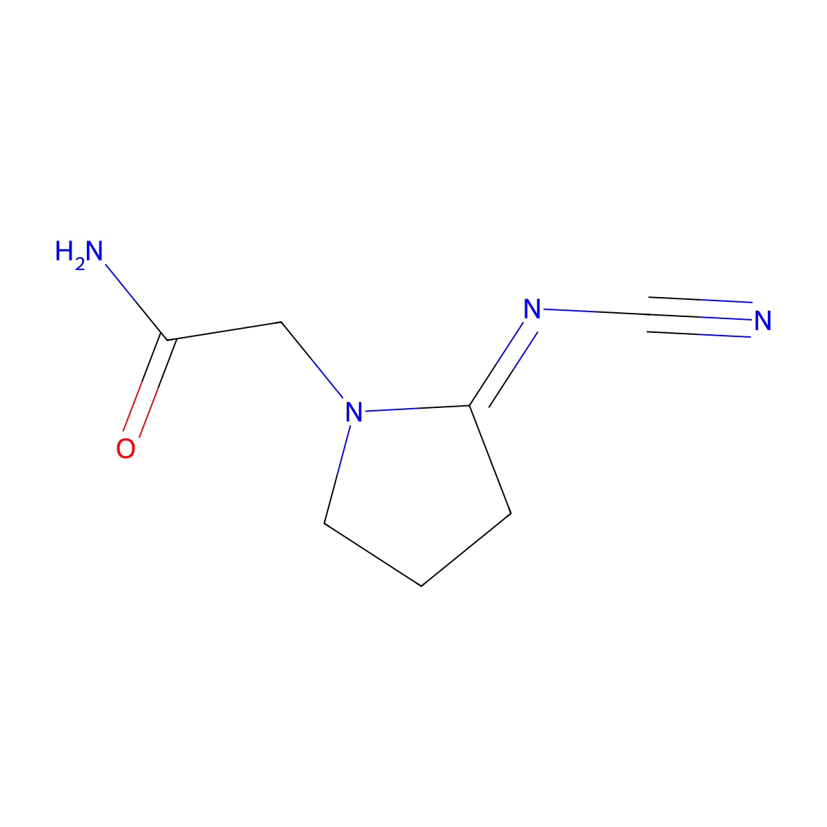 2-(Cyanoimino)-1-pyrrolidineacetamide molecular structure, CAS 151602-36-7