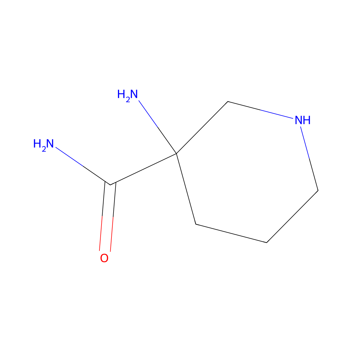 3-Aminopiperidine-3-carboxamide molecular structure, CAS 1516025-73-2