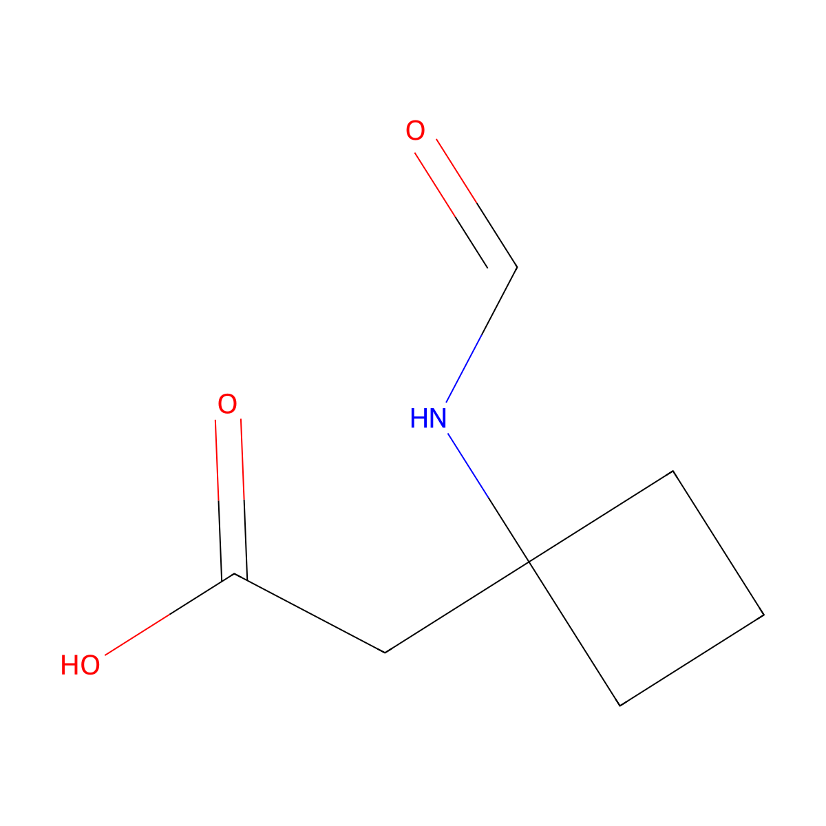 2-(1-Formamidocyclobutyl)acetic acid molecular structure, CAS 1516026-74-6