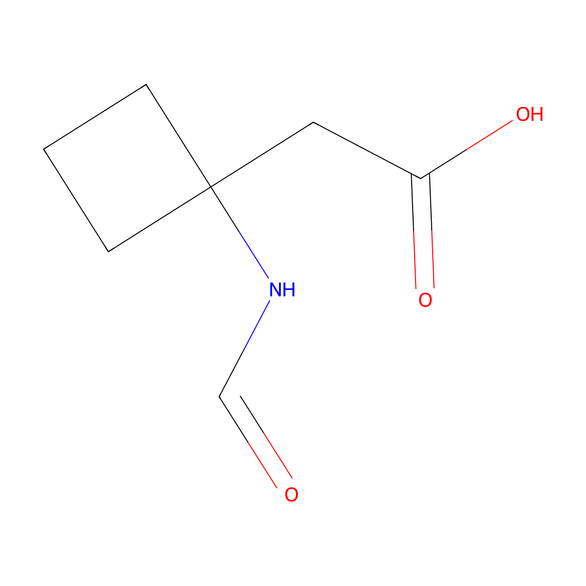 2-(1-Formamidocyclobutyl)acetic acid molecular structure, CAS 1516026-74-6