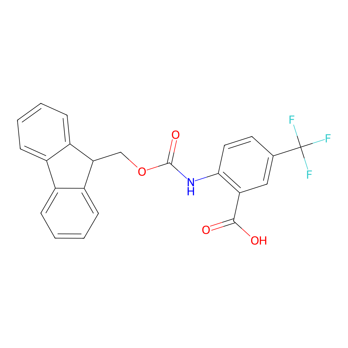 2-((((9h-Fluoren-9-yl)methoxy)carbonyl)amino)-5-(trifluoromethyl)benzoic acid molecular structure, CAS 1516043-79-0