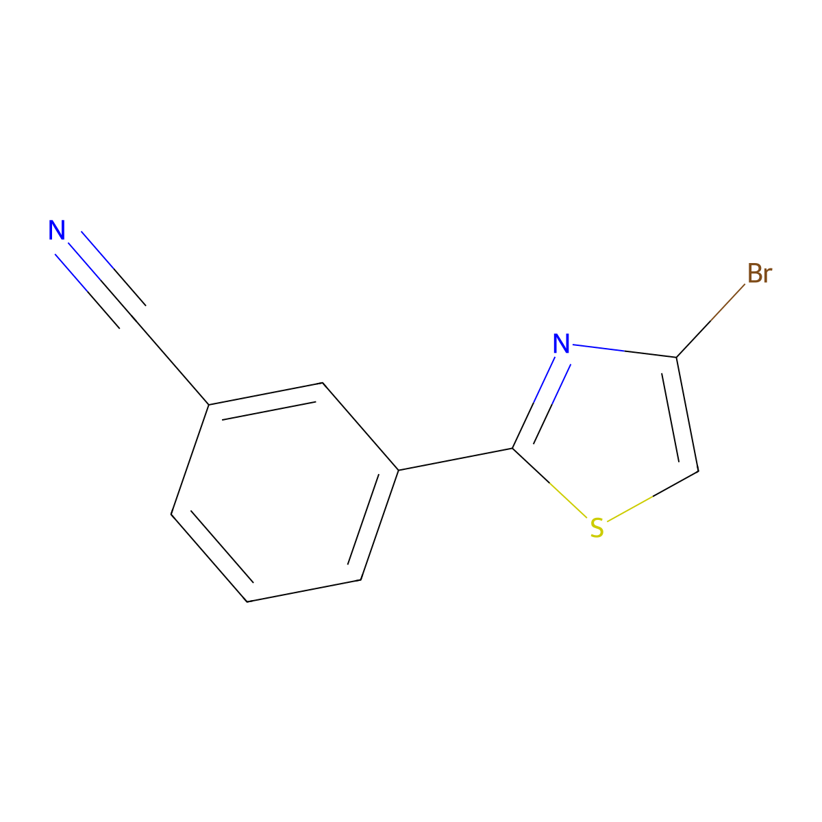 3-(4-Bromothiazol-2-yl)benzonitrile molecular structure, CAS 1516049-06-1