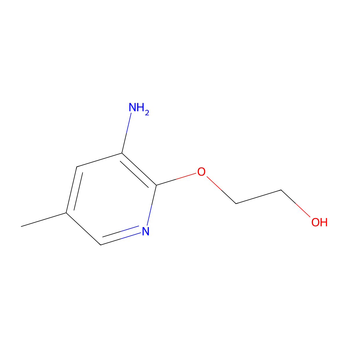 2-[(3-Amino-5-methylpyridin-2-yl)oxy]ethan-1-ol molecular structure, CAS 1516065-17-0