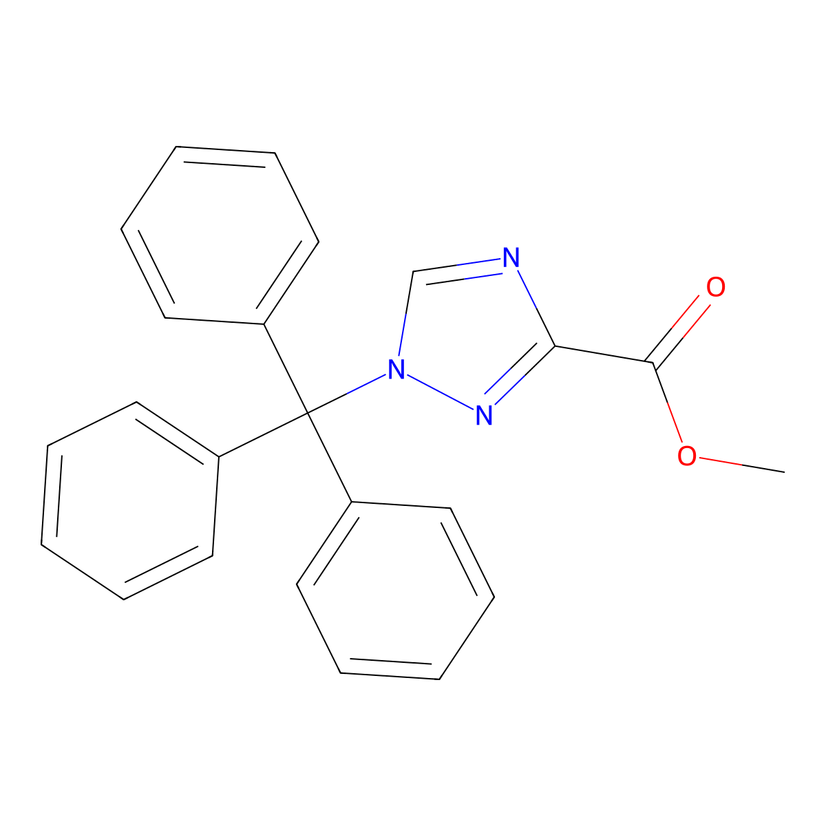 methyl 1-trityl-1H-1,2,4-triazole-3-carboxylate molecular structure, CAS 151607-70-4