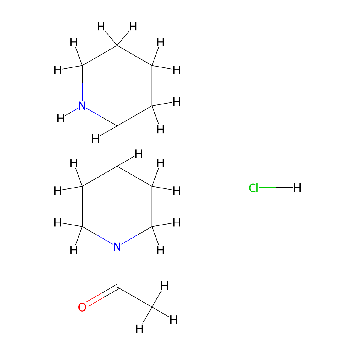 1'-Acetyl-2,4'-bipiperidine hydrochloride molecular structure, CAS 1516079-08-5