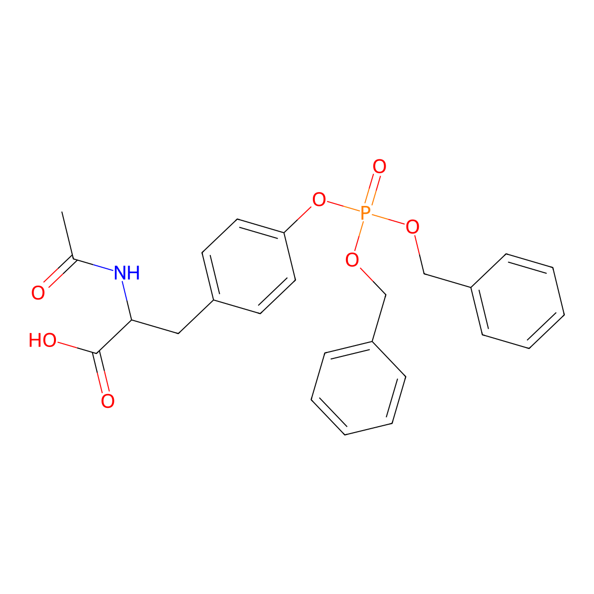 (2S)-3-(4-{[bis(benzyloxy)phosphoryl]oxy}phenyl)-2-acetamidopropanoic acid molecular structure, CAS 151608-48-9