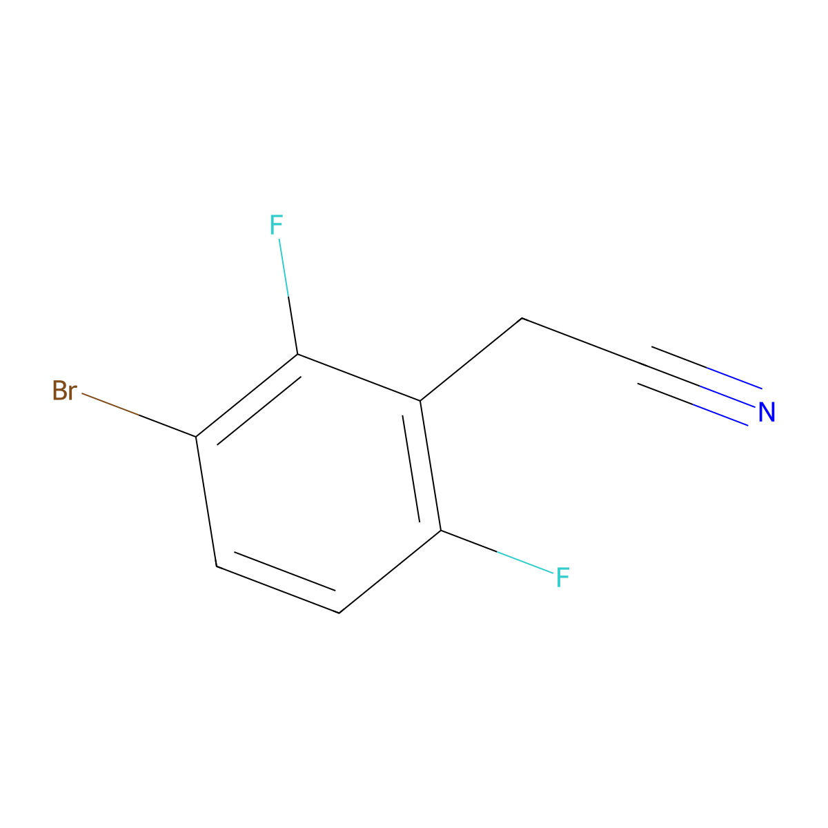 2-(3-Bromo-2,6-difluorophenyl)acetonitrile molecular structure, CAS 1516081-14-3