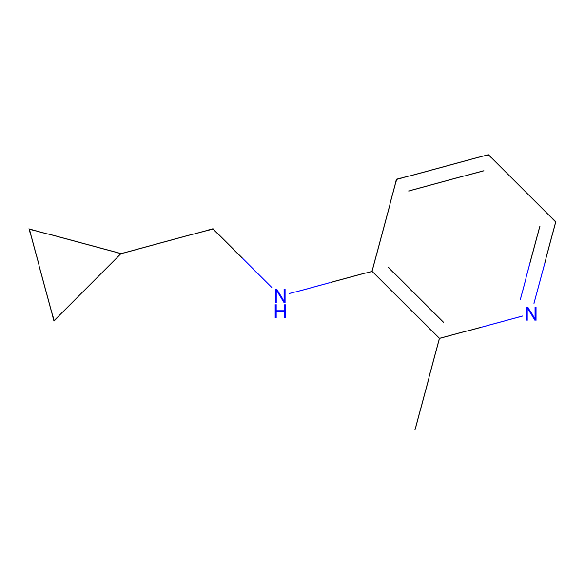 N-(cyclopropylmethyl)-2-methylpyridin-3-amine molecular structure, CAS 1516095-22-9