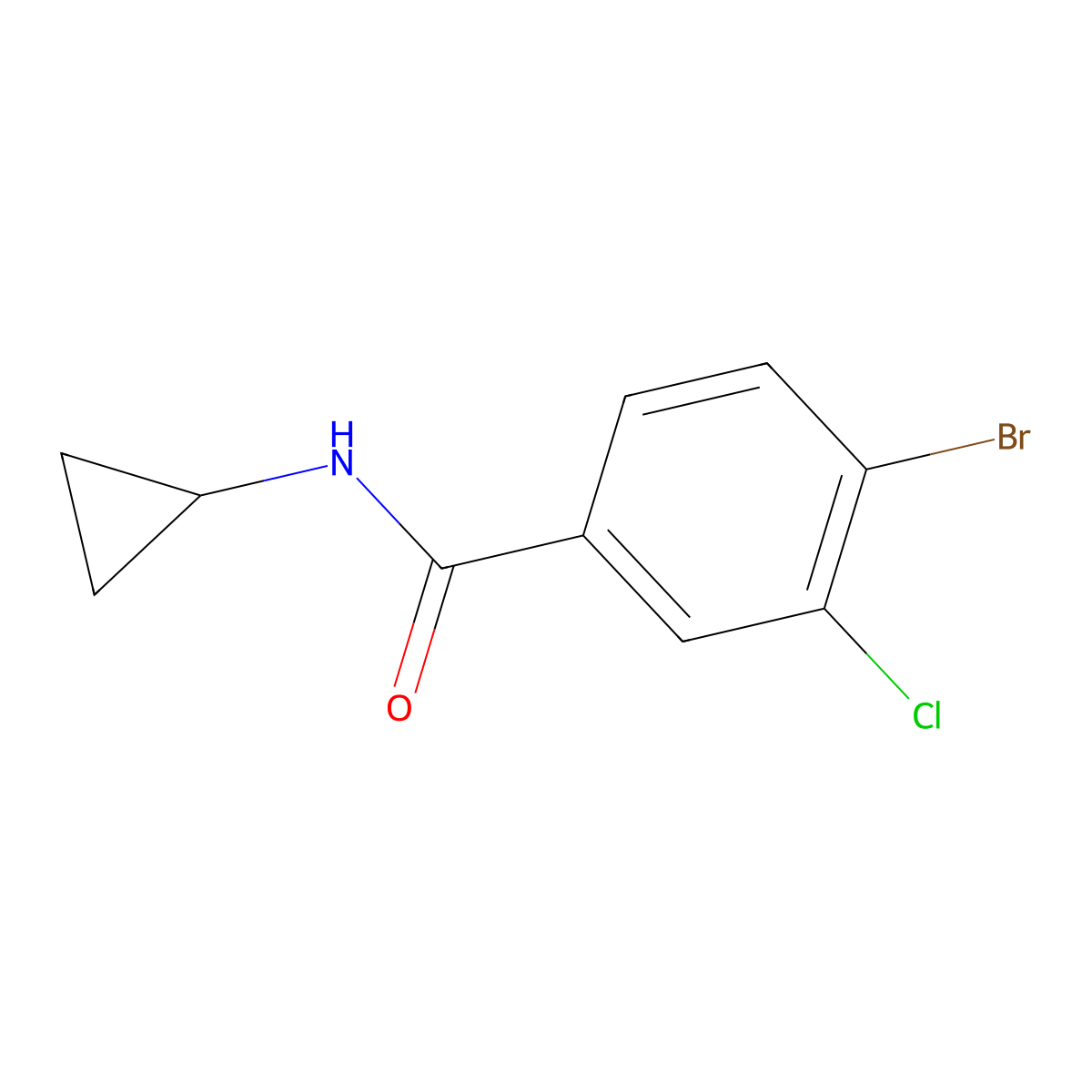 4-bromo-3-chloro-N-cyclopropylbenzamide molecular structure, CAS 1516096-72-2