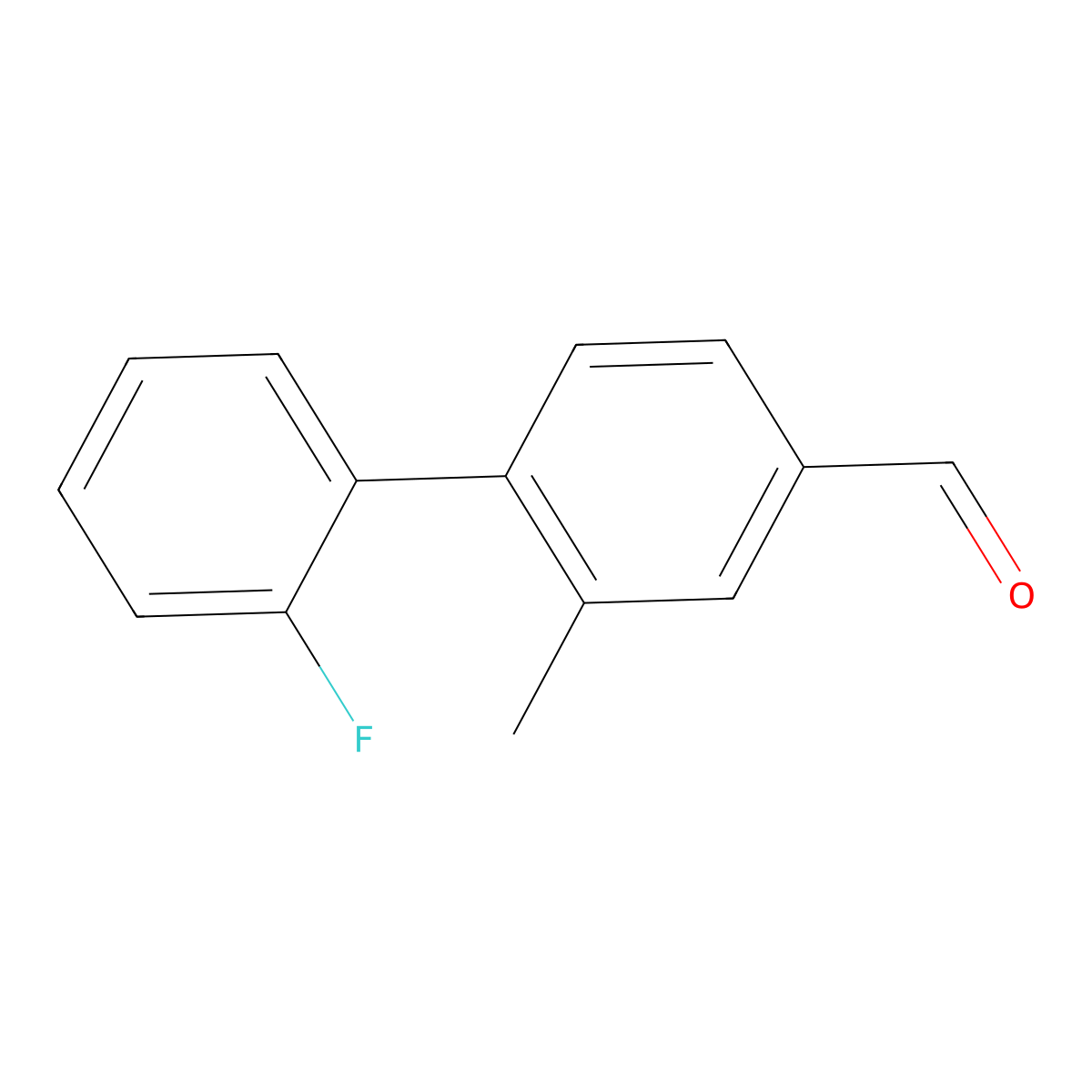 2'-Fluoro-2-methyl-[1,1'-biphenyl]-4-carbaldehyde molecular structure, CAS 1516102-04-7