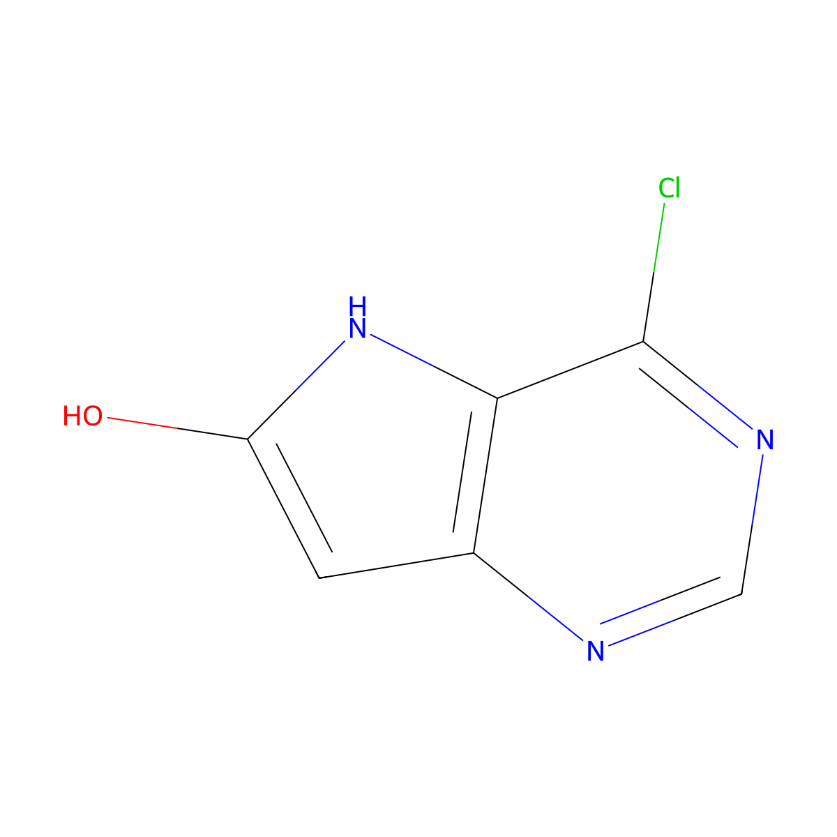 4-chloro-5H-pyrrolo[3,2-d]pyrimidin-6-ol molecular structure, CAS 1516103-67-5