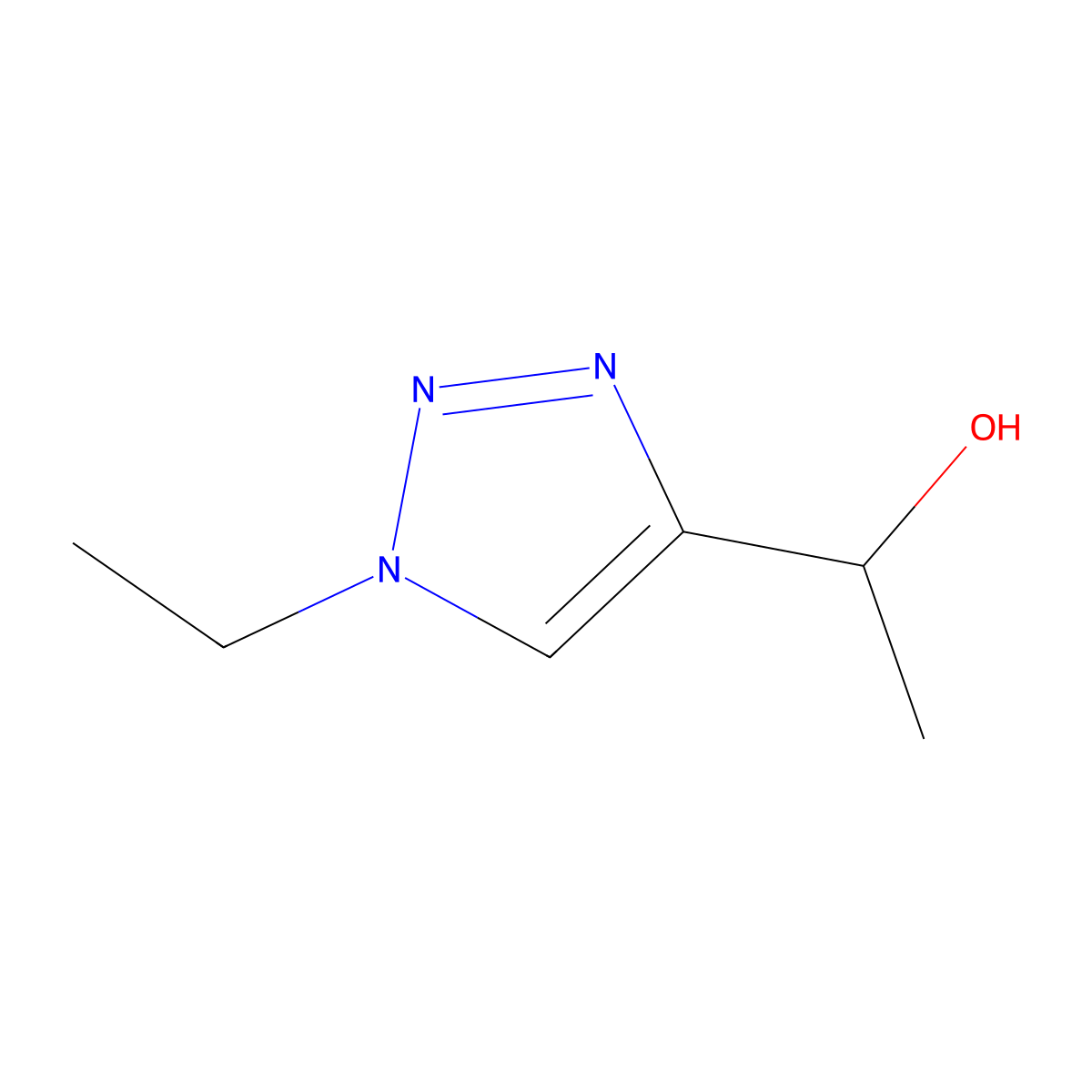 1-(1-ethyl-1H-1,2,3-triazol-4-yl)ethan-1-ol molecular structure, CAS 1516118-44-7