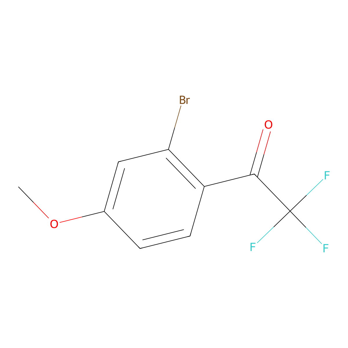 1-(2-Bromo-4-methoxyphenyl)-2,2,2-trifluoroethan-1-one molecular structure, CAS 1516121-85-9