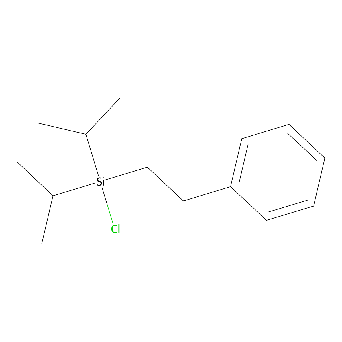 Benzene, [2-[chlorobis(1-methylethyl)silyl]ethyl]- molecular structure, CAS 151613-24-0