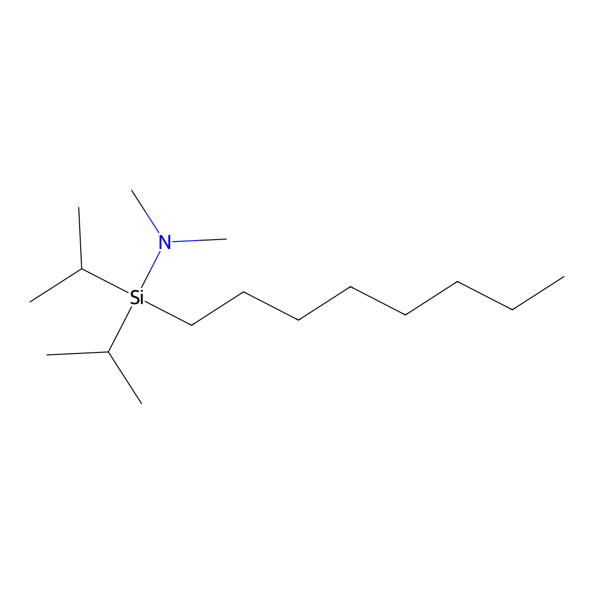 N,N-Dimethyl-1,1-bis(1-methylethyl)-1-octylsilanamine molecular structure, CAS 151613-25-1
