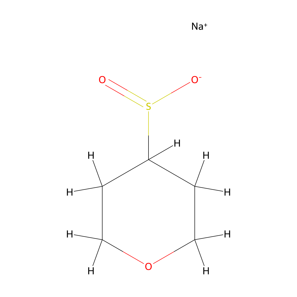 Sodium oxane-4-sulfinate molecular structure, CAS 1516140-99-0