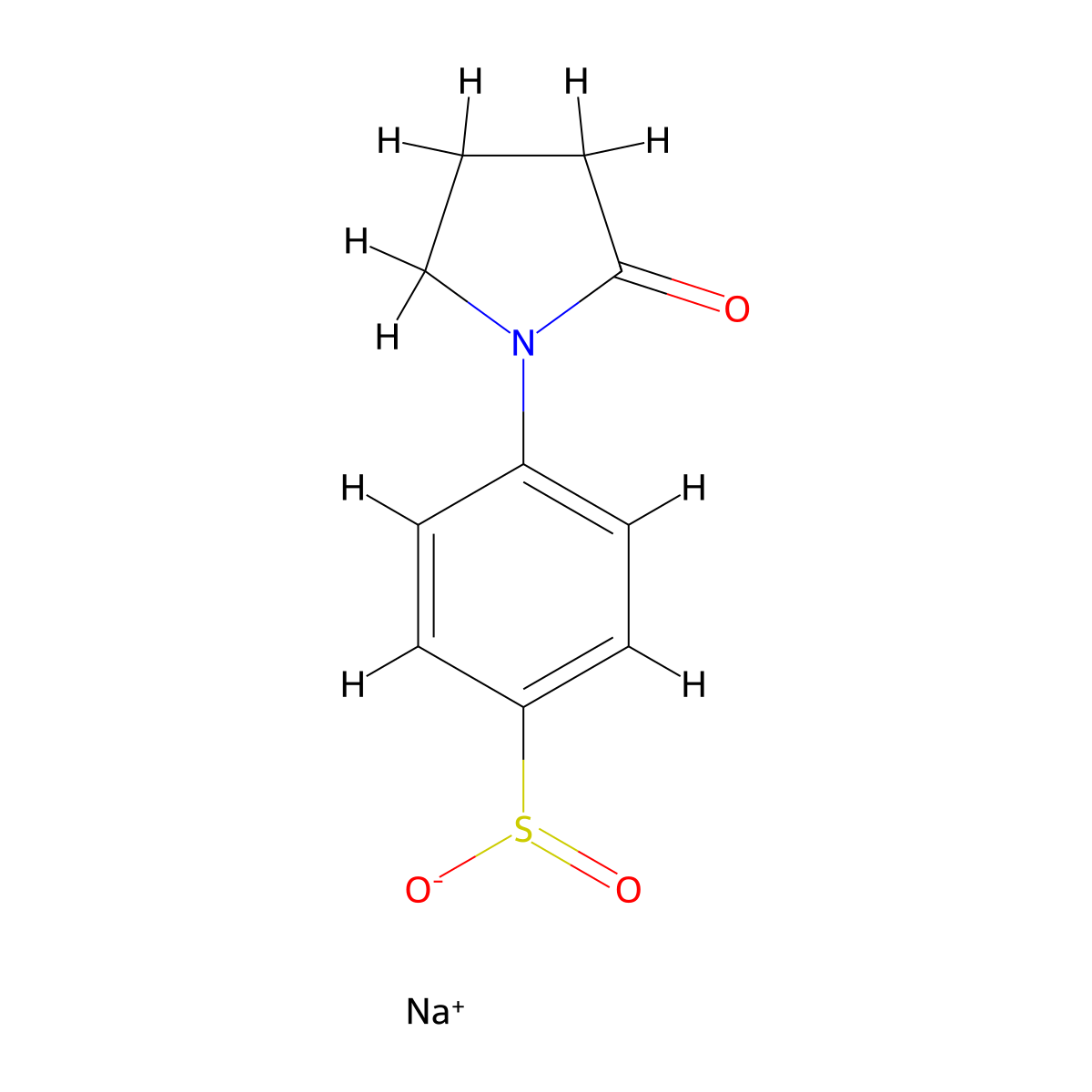 Sodium 4-(2-oxopyrrolidin-1-yl)benzene-1-sulfinate molecular structure, CAS 1516153-69-7