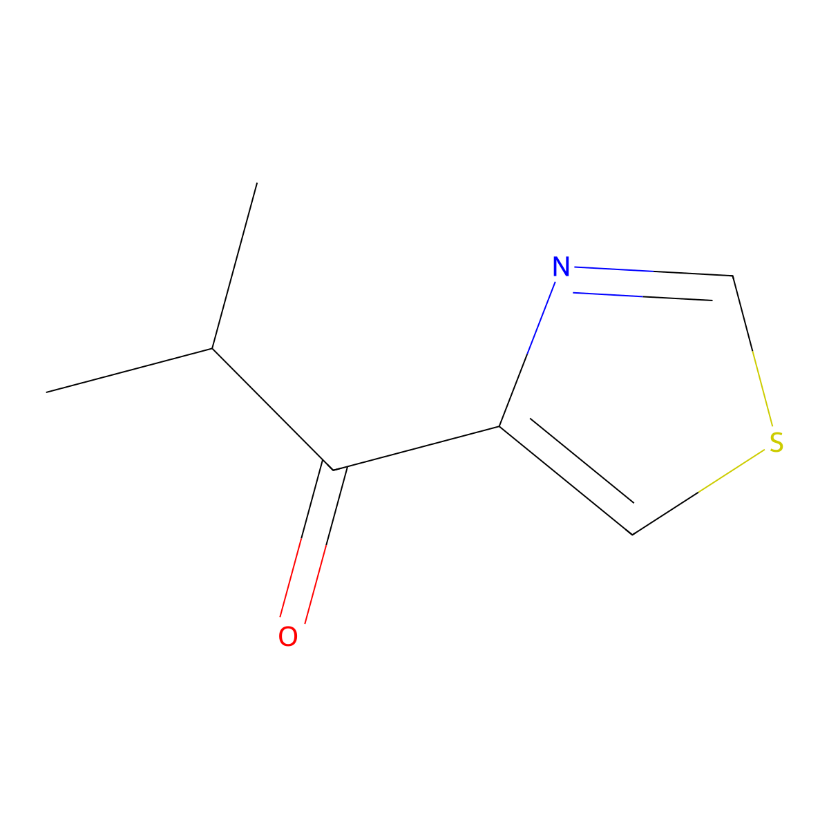 2-Methyl-1-(1,3-thiazol-4-yl)propan-1-one molecular structure, CAS 1516159-51-5
