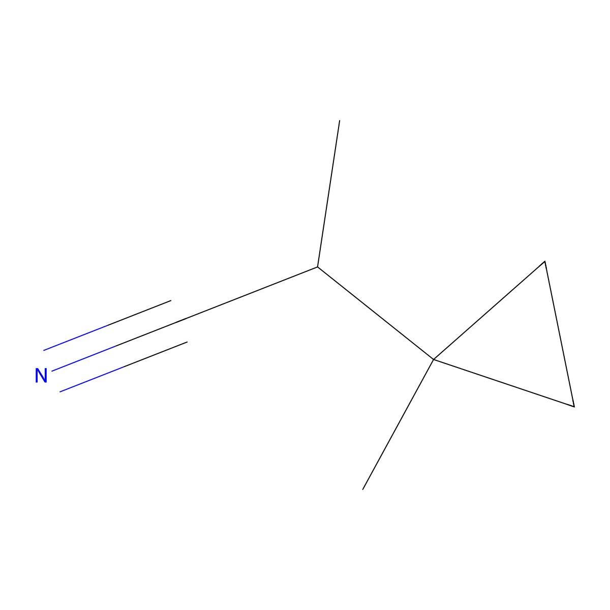 2-(1-Methylcyclopropyl)propanenitrile molecular structure, CAS 1516162-65-4