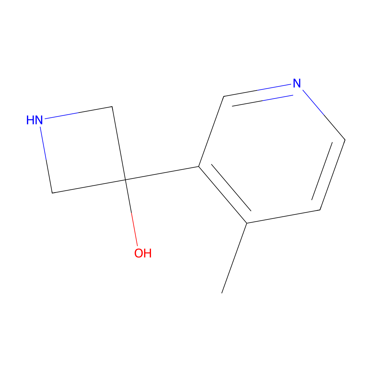 3-(4-Methylpyridin-3-yl)azetidin-3-ol molecular structure, CAS 1516169-41-7