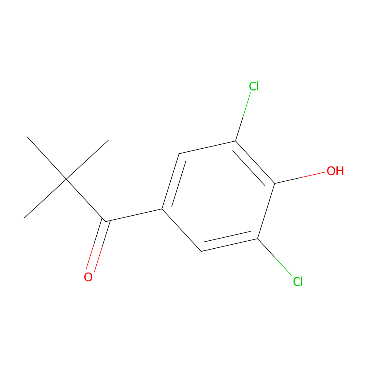 1-(3,5-Dichloro-4-hydroxyphenyl)-2,2-dimethylpropan-1-one molecular structure, CAS 1516176-92-3