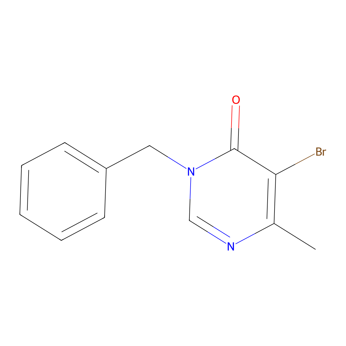 3-Benzyl-5-bromo-6-methyl-3,4-dihydropyrimidin-4-one molecular structure, CAS 1516179-27-3