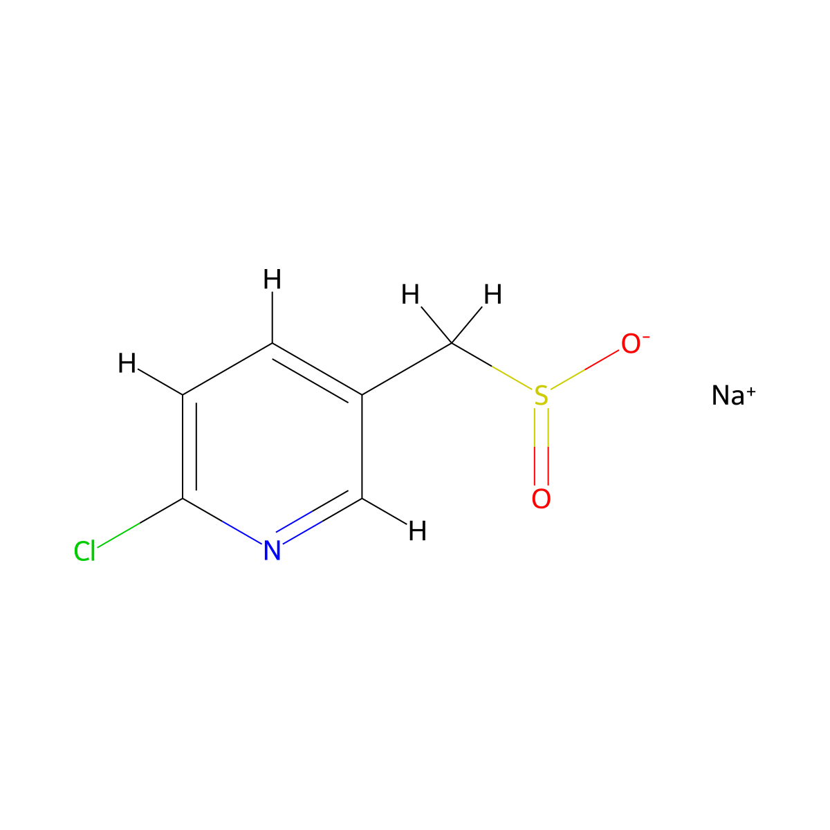 Sodium (6-chloropyridin-3-YL)methanesulfinate molecular structure, CAS 1516182-38-9