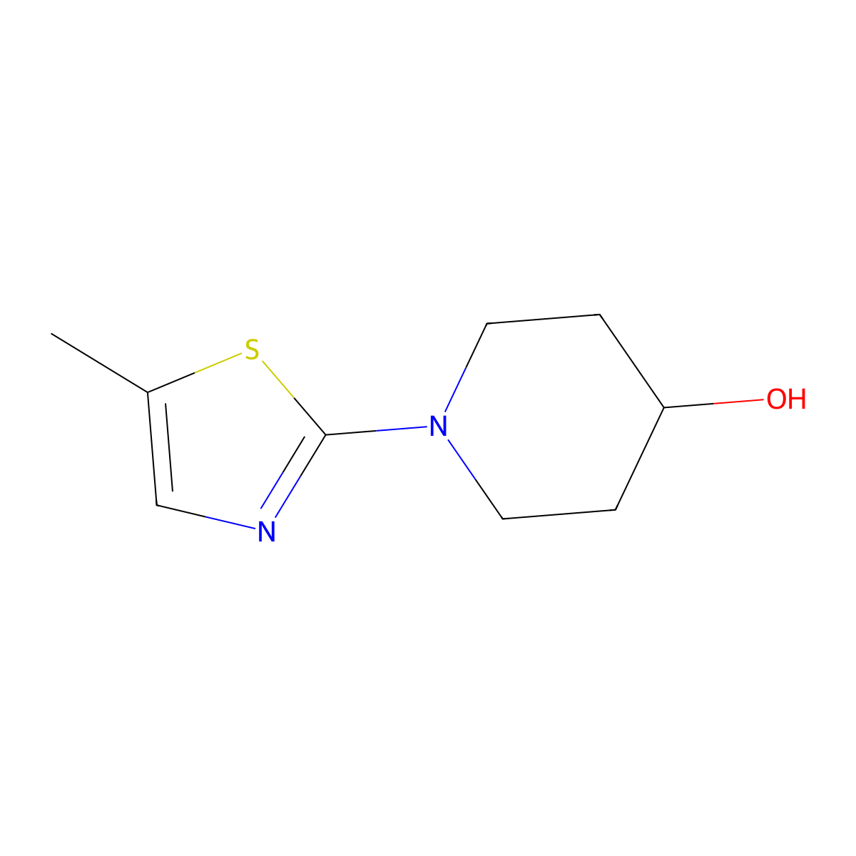 1-(5-Methyl-1,3-thiazol-2-yl)piperidin-4-ol molecular structure, CAS 1516204-03-7
