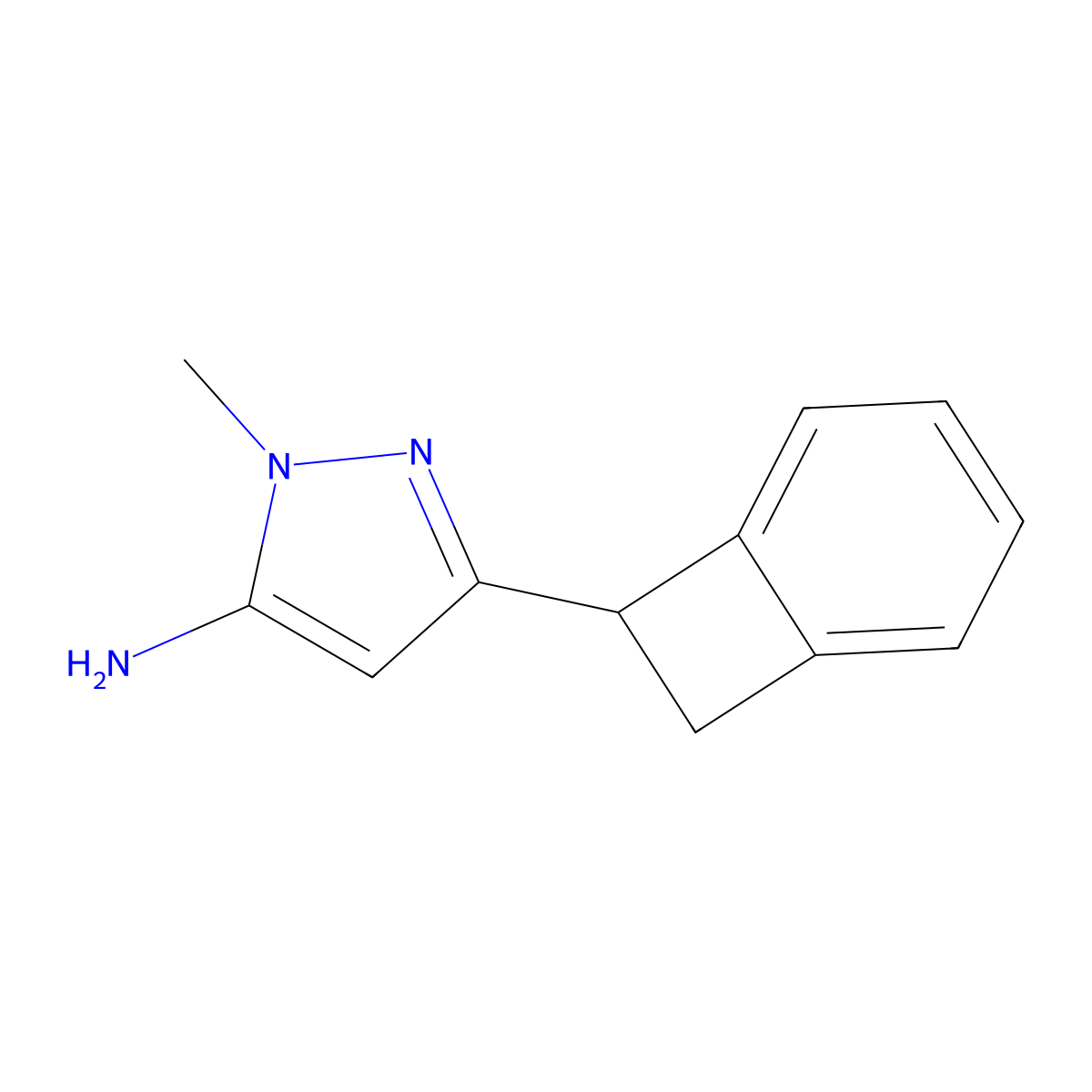 3-(Bicyclo[4.2.0]octa-1,3,5-trien-7-yl)-1-methyl-1h-pyrazol-5-amine molecular structure, CAS 1516211-60-1