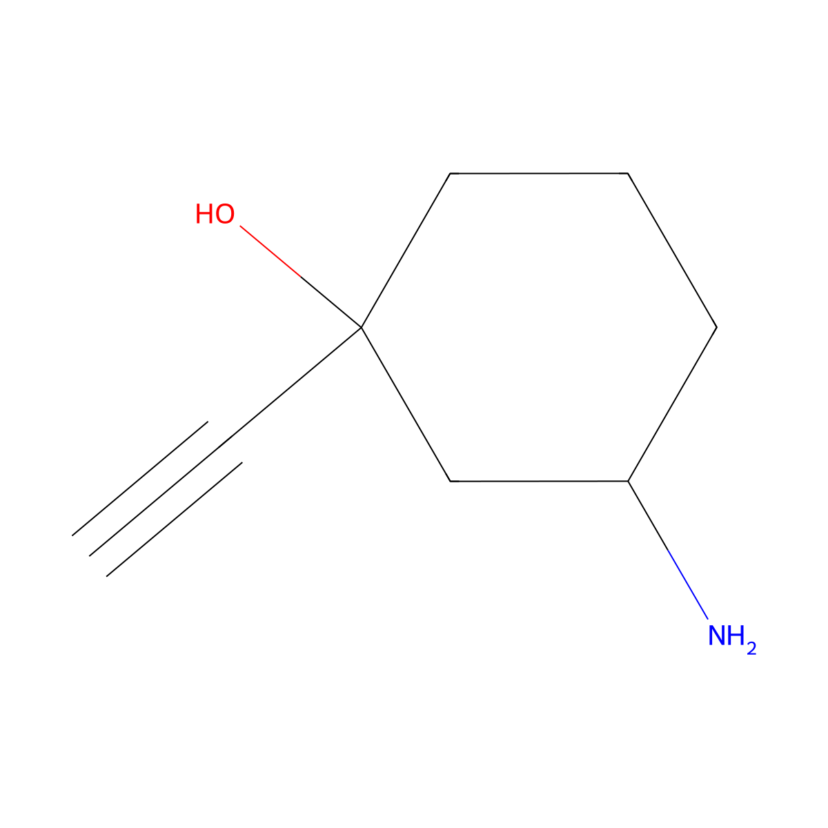 3-Amino-1-ethynylcyclohexan-1-ol molecular structure, CAS 1516219-68-3